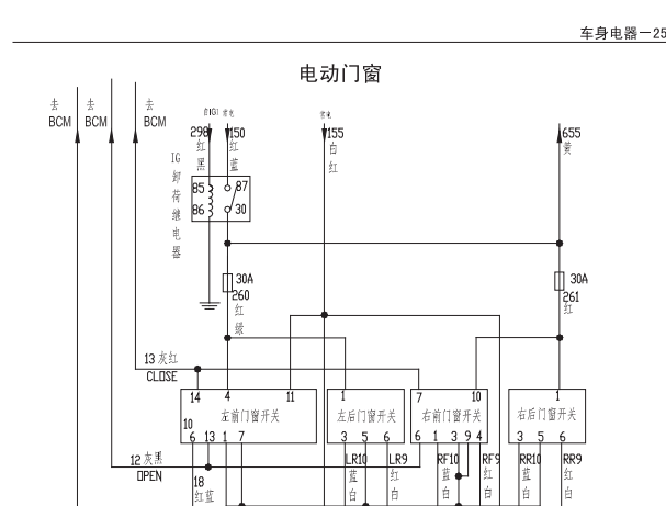2010年长城H5玻璃升降电路图