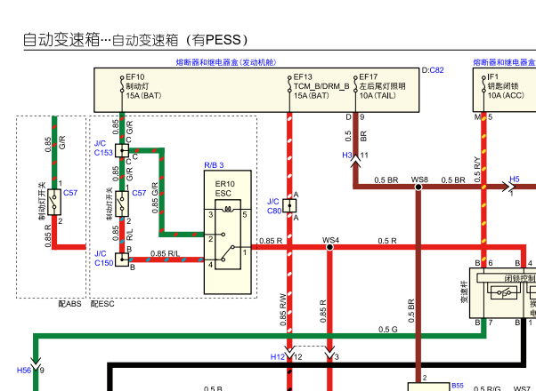 2018年五十铃MU-X变速箱和仪表电路图