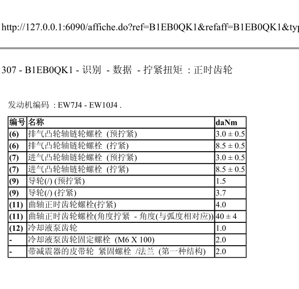 标致307 EW10J4发动机扭矩