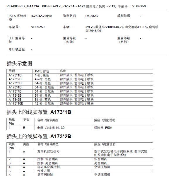 2018年宝马2系  BDC 针脚