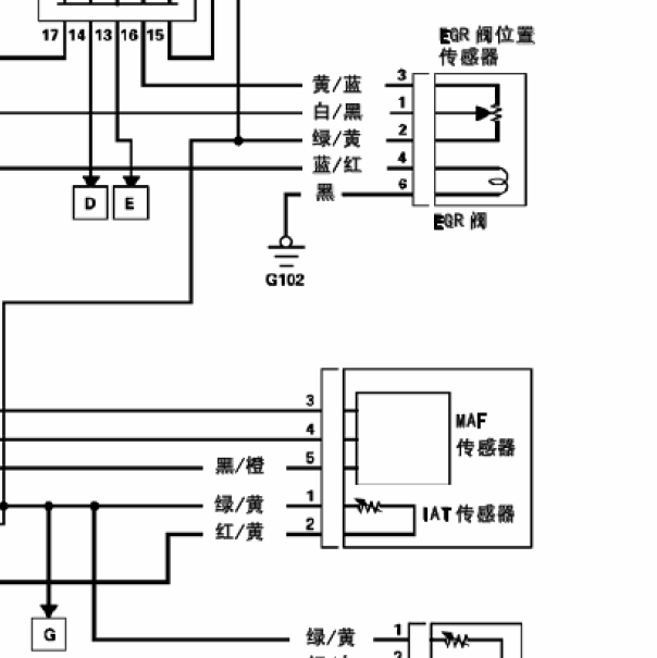 本田思域 1.8发动机 空气流量传感器电路图