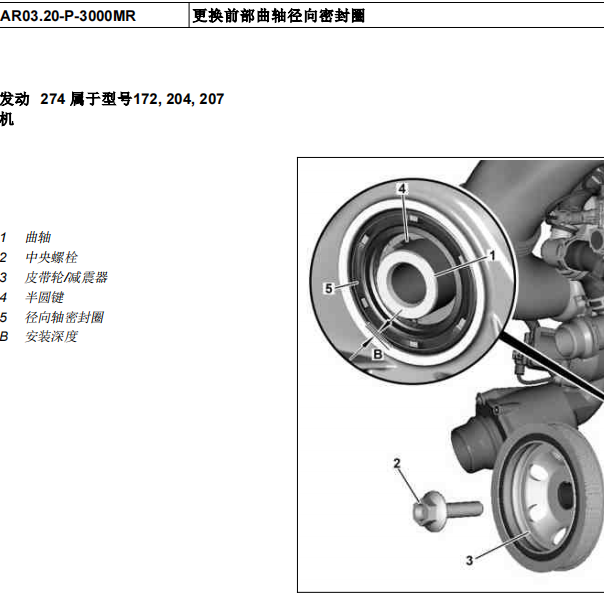 2015年奔驰GLK260更换曲轴后油封