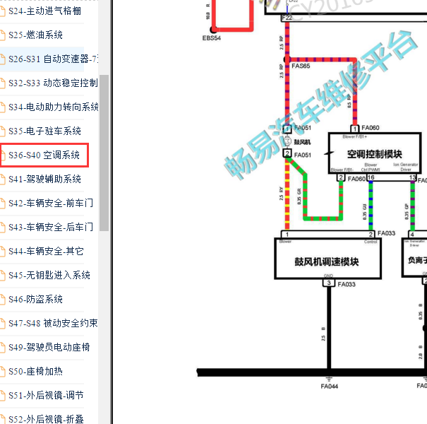 2017-2018年荣威I6 空调鼓风机电路图