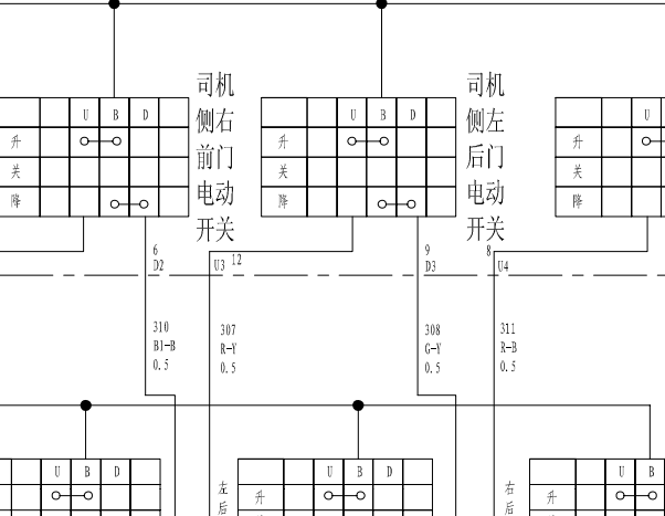 2009年长城炫丽玻璃升降电路图