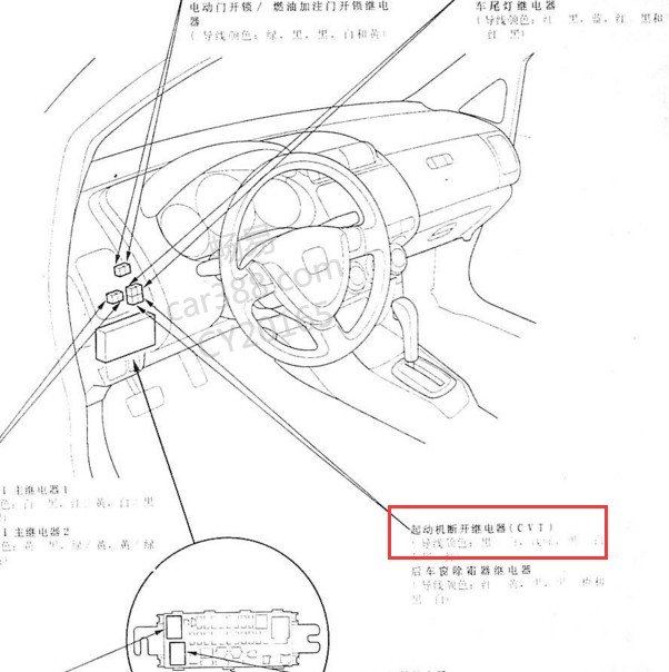 2003-2006年本田飞度起动机断开继电器