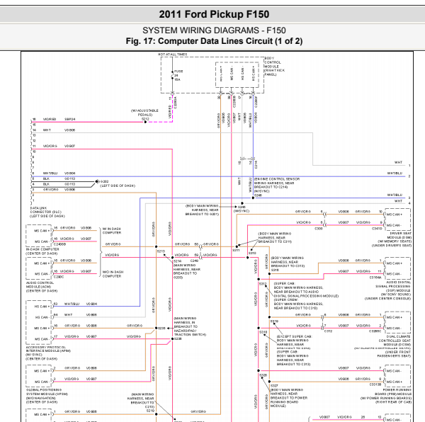 2011年福特F150车身电路图