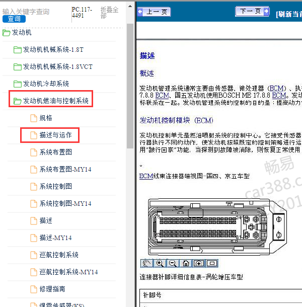 2014年名爵MG6发动机针脚