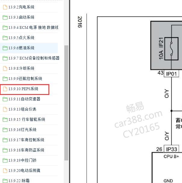 2015-2016年吉利帝豪 EC7 PEPS电路图