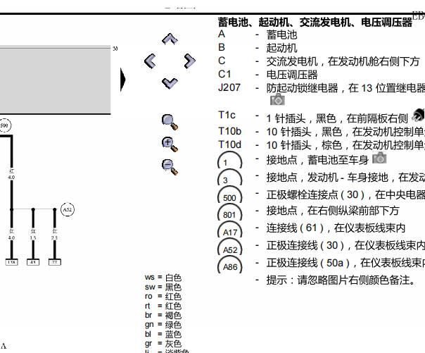2007年大众帕萨特起动和发动机电路图 保险丝继电器位置
