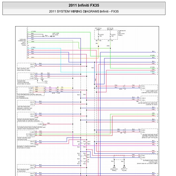 2011年英菲尼迪FX35通讯电路图