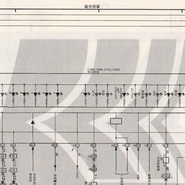 2004年丰田4700组合仪表电路图
