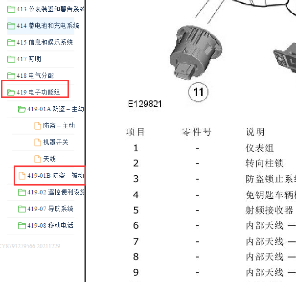2011年路虎揽胜智能钥匙位置与天线位置