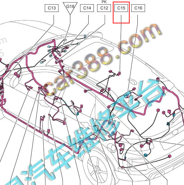 2013-2014年奔腾X80 C15接头位置
