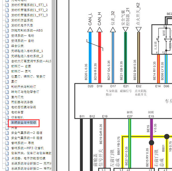 2014年 1.5T 众泰T600 车身电路图