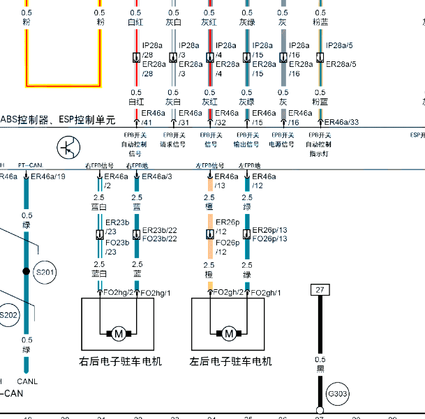 2018年北汽昌河Q7 电子制动系统电路图
