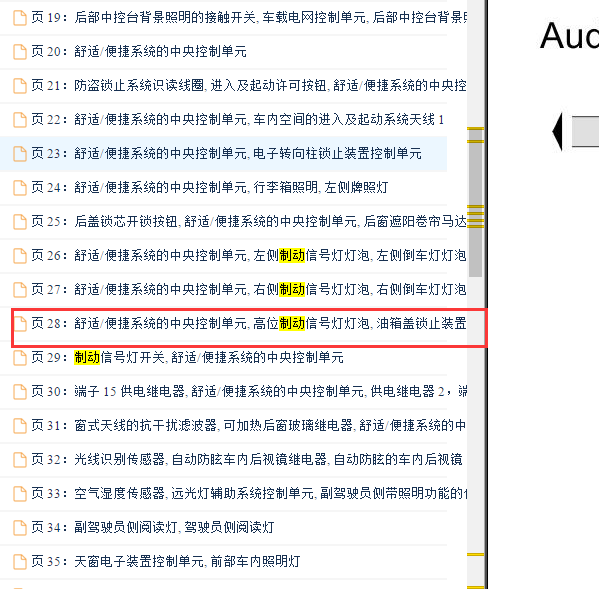 2012年奥迪A6L高位刹车灯电路图