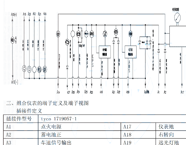 长安新豹仪表电路图