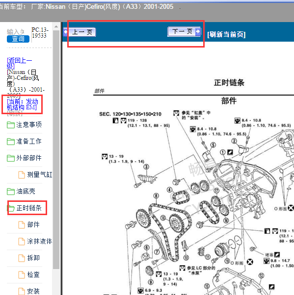 2001年日产A33发动机正时