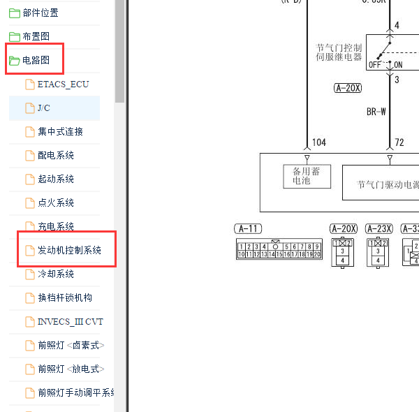 2010年三菱翼神发动机电路图与针脚