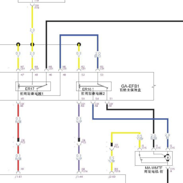 长安锐程CC 雨刮电路图