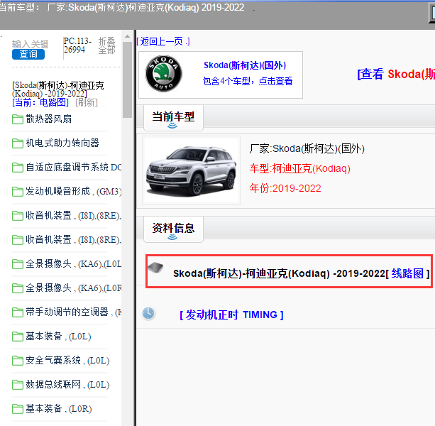 Skoda(斯柯达)-柯迪亚克(Kodiaq) -2019-2022[ 线路图 ]