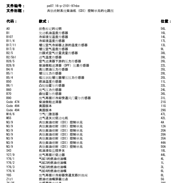奔驰GLE300柴油版 节气门线路图