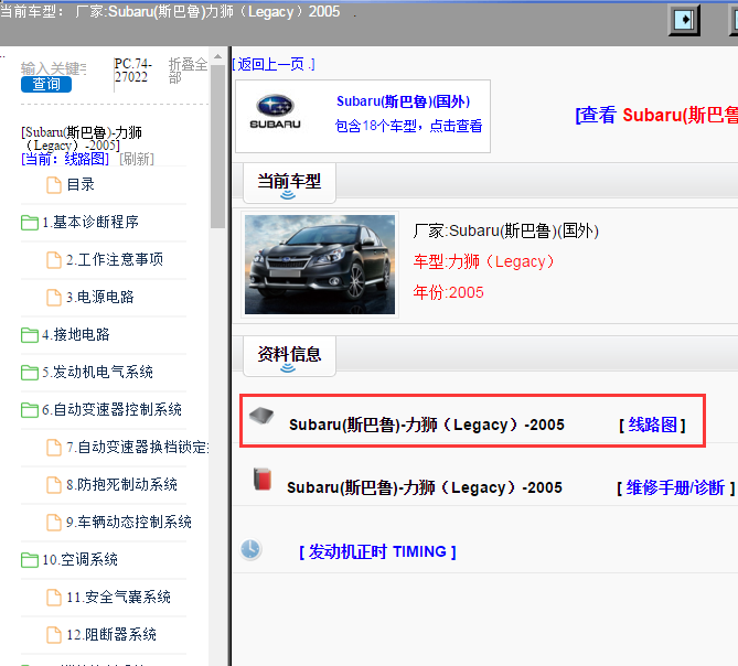 Subaru(斯巴鲁)-力狮（Legacy）-2005[ 线路图 ]