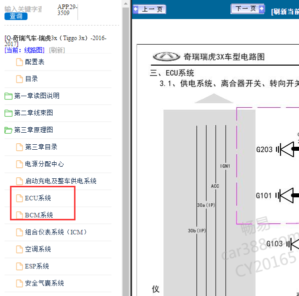 2016年奇瑞瑞虎3X发动机电路图
