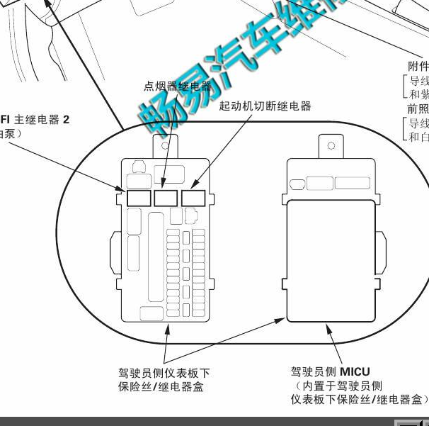 2008-2011年本田雅阁启动继电器位置