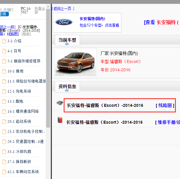 2014-2016年福特福睿斯全车电路图