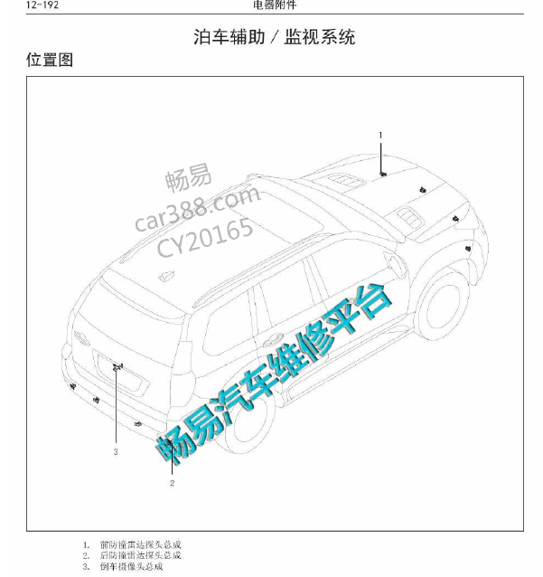 2016年长城H9 雷达摄像头总成位置