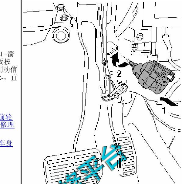2009-2011年大众辉腾制动信号开关位置