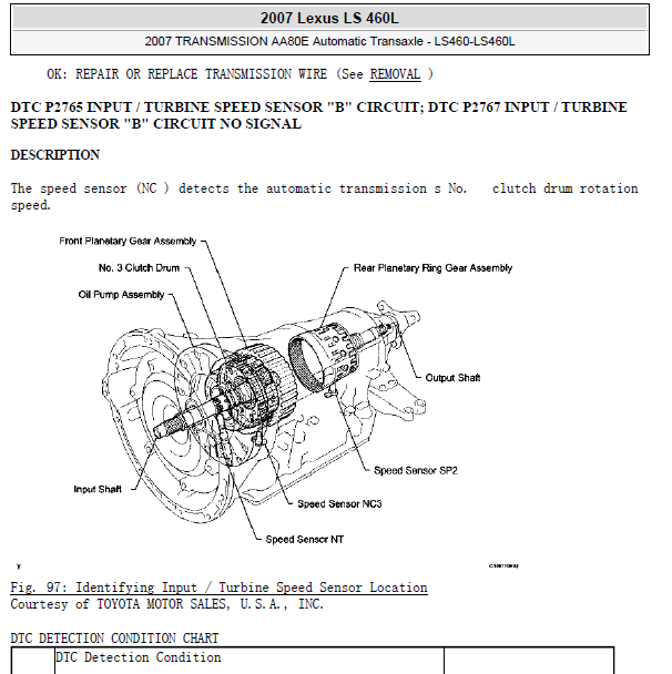 2007年雷克萨斯LS460 变速箱维修手册
