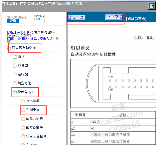 2016-2018年长城哈弗H6 COUPE空调针脚