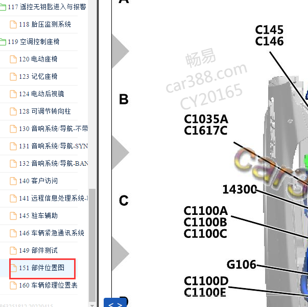 2019年福特猛禽 全车部件位置.
