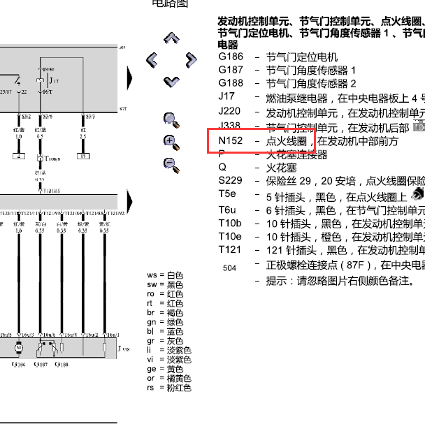 大众 BBG发动机点火线圈电路图