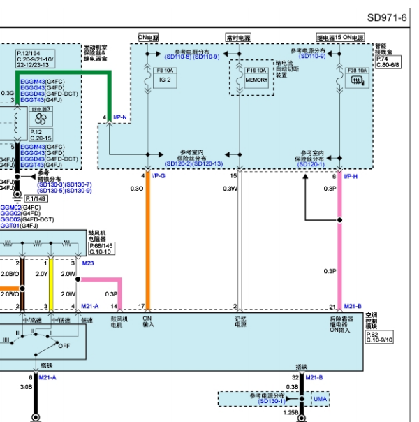 2013年现代飞思空调线路图