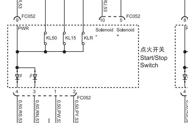 2012年MG6点火开关电路图