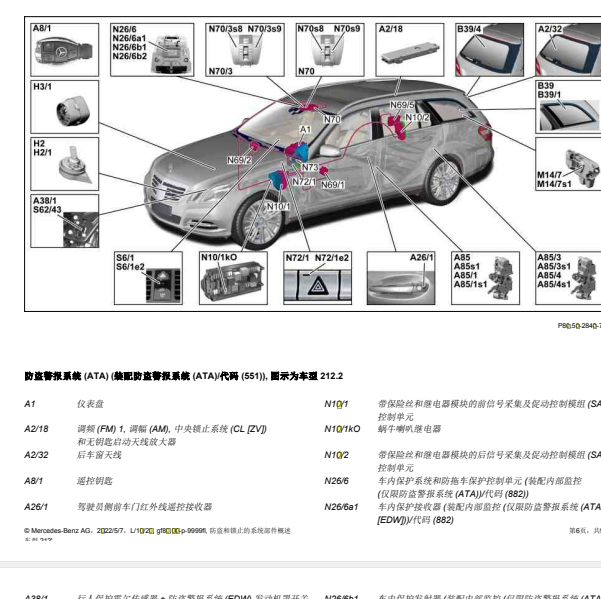 11款奔驰e300防盗报警器安装位置[