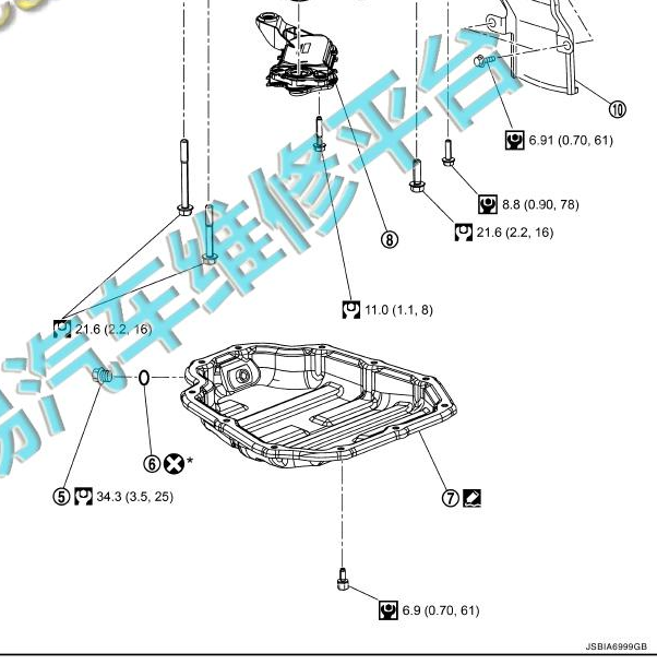 2015年日产楼兰QR25发动机油底壳螺丝扭矩