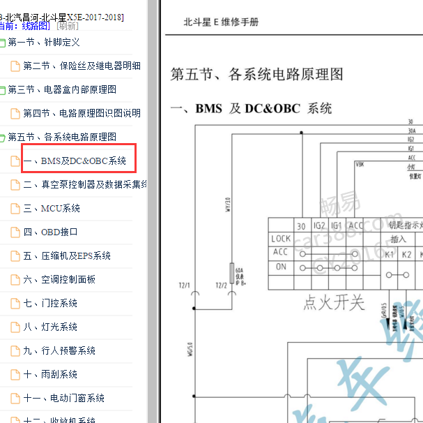 2017-2018年北斗星X5E DC电路图