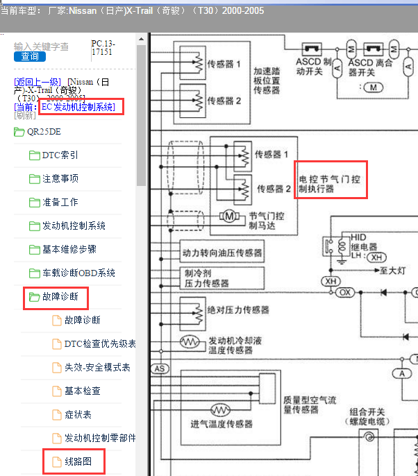 缩略图-04年进口奇骏电子节气门电路图 