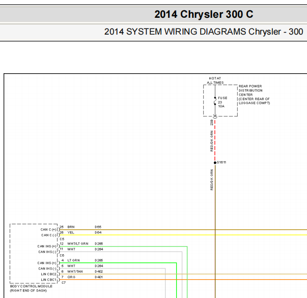 2014年克莱斯勒300C OBD电路图