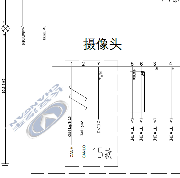 缩略图-2016-2017年长安CS35 倒车摄像头电路图