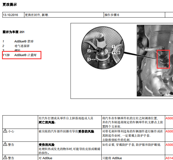 2011年奔驰GL350发动机尿素泵位置与电路图