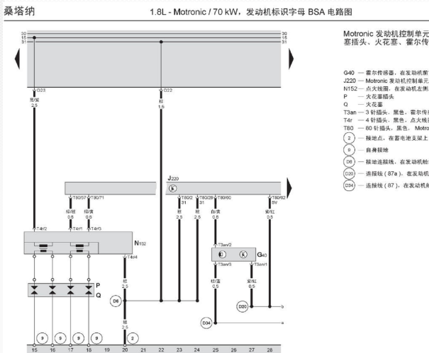 缩略图-07年大众桑塔纳发动机电路图