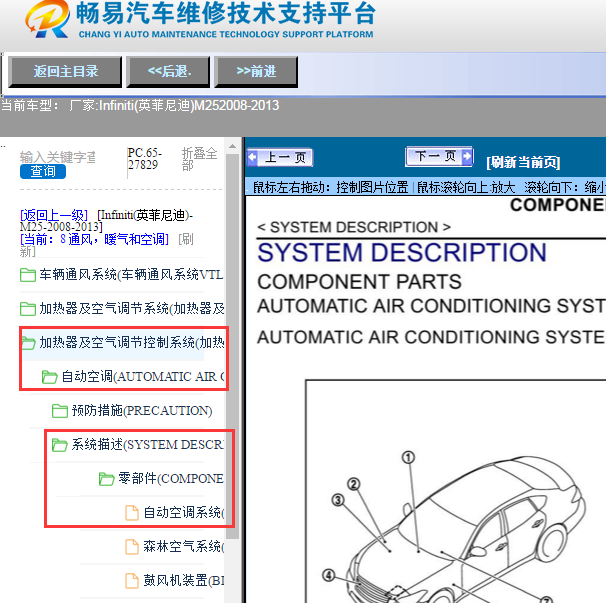 2012年Infiniti(英菲尼迪)M25空调电脑位置