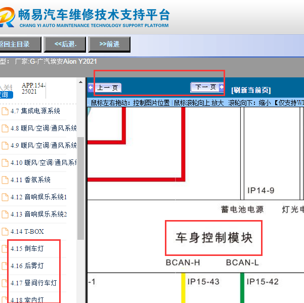 2021年埃安AION Y车身电脑线路图
