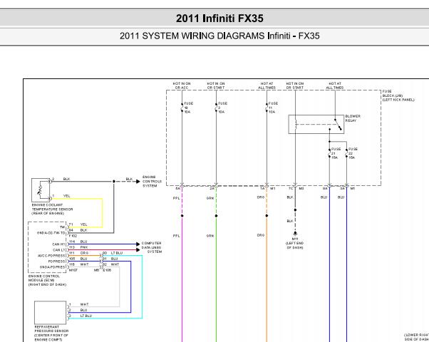 2011年英菲尼迪FX35仪表和空调电路图