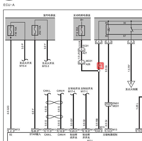江淮瑞风M5 HFC4GA3发动机电路图
